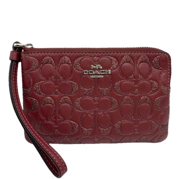 COACH Glitter Signature Zip Wristlet - Picture 1 of 7